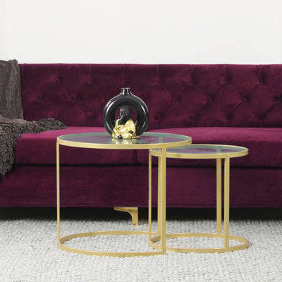 Nelson Nesting Set of 2 Glass Coffee Table